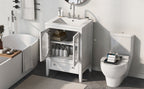 24" Bathroom Vanity with Sink, Bathroom Vanity Cabinet with One Drawer and Doors, Adjustable Shelf, Solid Wood and MDF, White