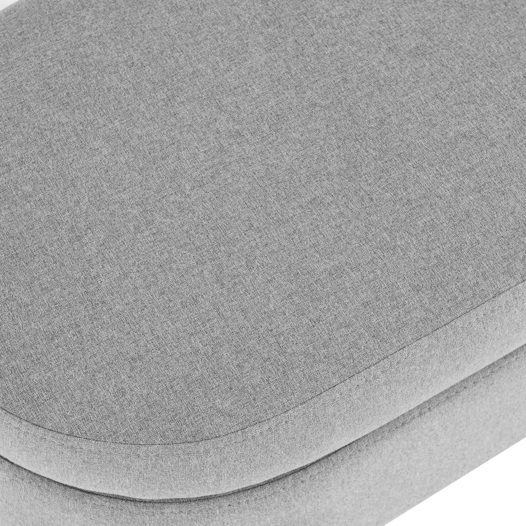 Ottoman Oval Storage Bench Rubber Wood Legs Grey(43.5"x16"x16")