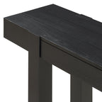 Rustic Console Table, Hidden Drawer, Side Power Outlet, Entryway Table, Black