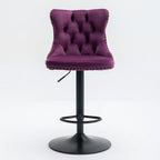 Swivel Barstools Adjusatble Seat Height, Modern Upholstered Bar Stools With Backs Comfortable Tufted For Home Pub And Kitchen Island (Set of 2)