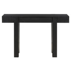 Rustic Console Table, Hidden Drawer, Side Power Outlet, Entryway Table, Black