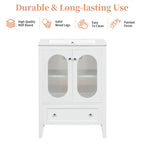 24" Bathroom Vanity with Sink, Bathroom Vanity Cabinet with One Drawer and Doors, Adjustable Shelf, Solid Wood and MDF, White