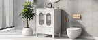 24" Bathroom Vanity with Sink, Bathroom Vanity Cabinet with One Drawer and Doors, Adjustable Shelf, Solid Wood and MDF, White