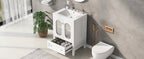 24" Bathroom Vanity with Sink, Bathroom Vanity Cabinet with One Drawer and Doors, Adjustable Shelf, Solid Wood and MDF, White