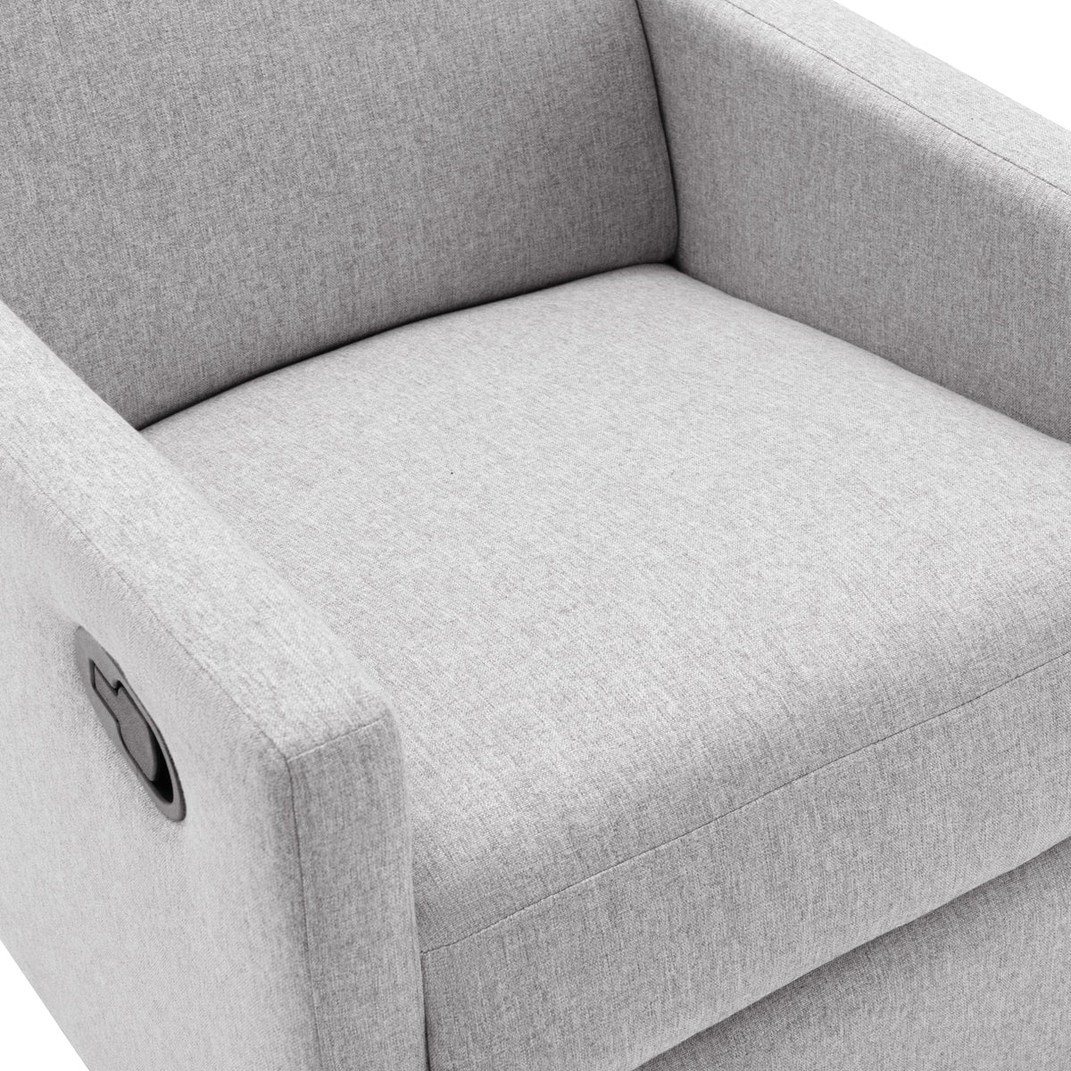 Modern Upholstered Rocker Nursery Chair Plush Seating Glider Swivel Recliner Chair Gray