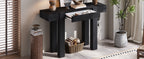 Rustic Console Table, Hidden Drawer, Side Power Outlet, Entryway Table, Black