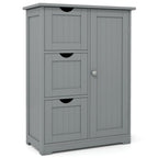 Bathroom Floor Cabinet Side Storage Cabinet with 3 Drawers and 1 Cupboard