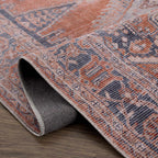 Burnt Orange Taber Medallion Washable Area Rug
