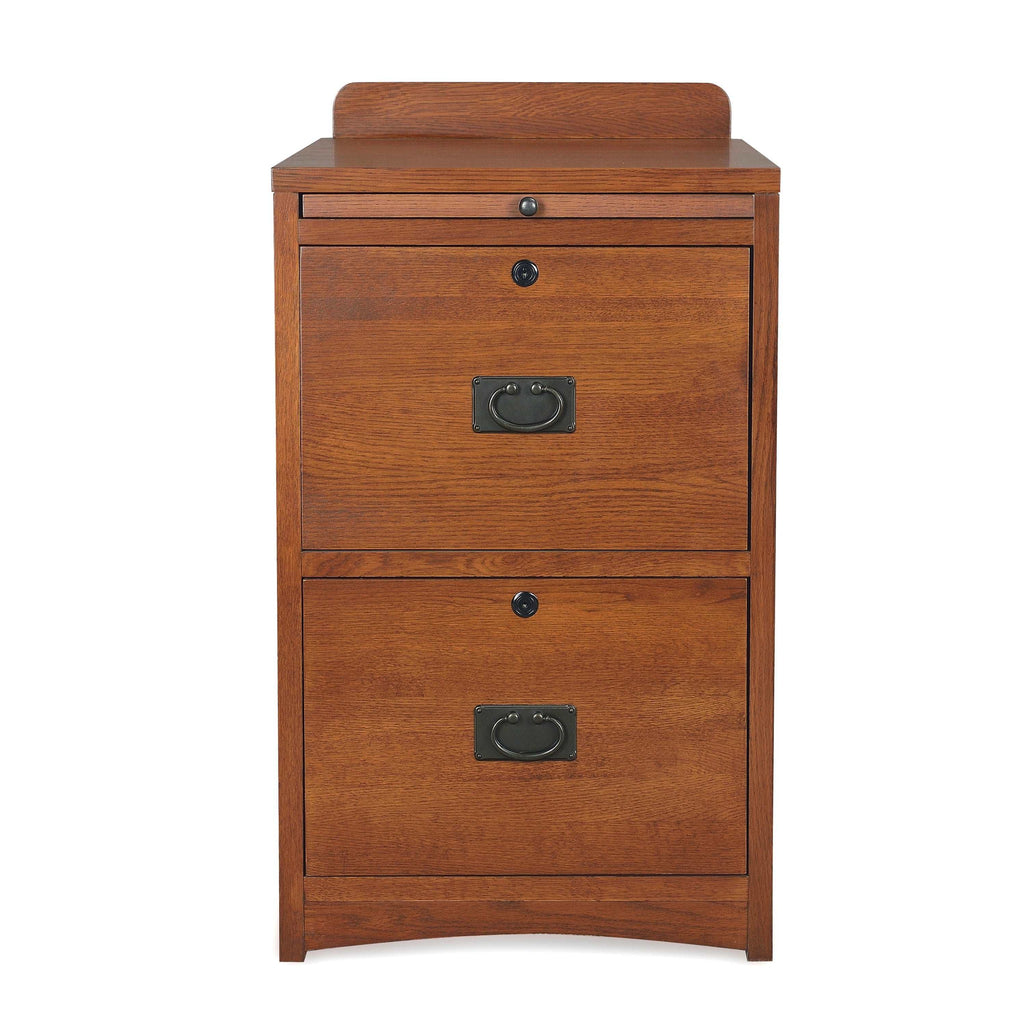 Mission Oak 2-Drawer File Cabinet w/ Writing Tray – MC