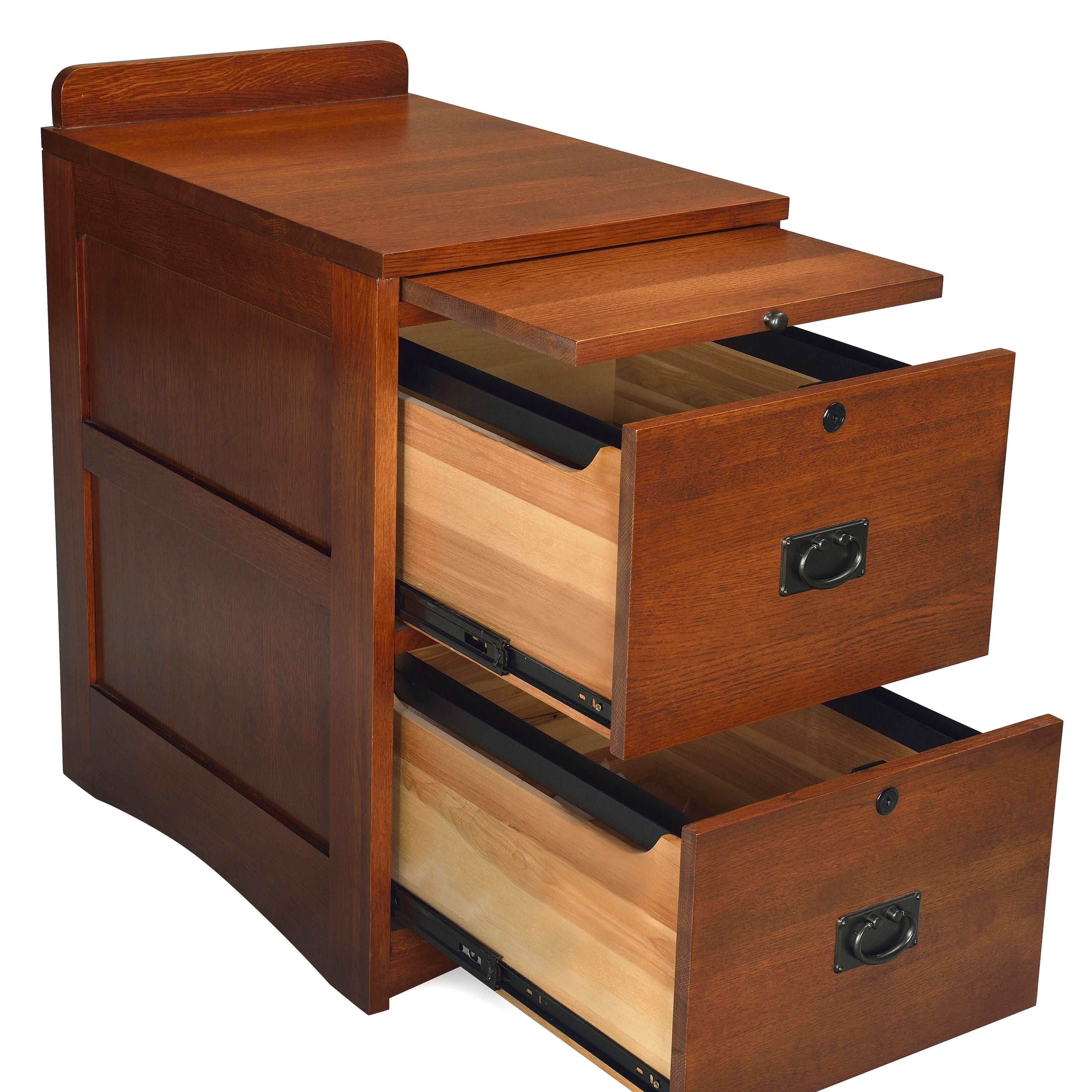 Mission Oak 2-Drawer File Cabinet w/ Writing Tray – MC