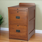 Mission Oak 2-Drawer File Cabinet w/ Writing Tray – MC