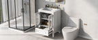 24" Bathroom Vanity with Sink, Bathroom Vanity Cabinet with One Drawer and Doors, Adjustable Shelf, Solid Wood and MDF, White
