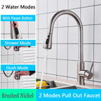 Rozin Chrome Kitchen Faucet Deck Mounted Pull Out Spout Kitchen Sink Mixer Tap Single Level Stream Sprayer Nozzle Mixer Tap
