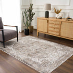 Blue Brown Hera Washable area rug