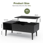 JHK Lift Top Coffee Table With Storage Modern Living Room
