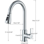 Rozin Chrome Kitchen Faucet Deck Mounted Pull Out Spout Kitchen Sink Mixer Tap Single Level Stream Sprayer Nozzle Mixer Tap