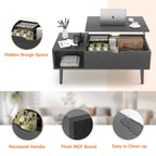JHK Lift Top Coffee Table With Storage Modern Living Room