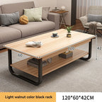 Modern minimalist coffee table, small apartment, living room, sofa, nearby balcony, tea table, rental room, rectangular tea tabl