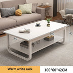 Modern minimalist coffee table, small apartment, living room, sofa, nearby balcony, tea table, rental room, rectangular tea tabl