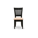 EAST WEST FURNITURE - ANVA3-BLK-C - 3-Pc Kitchen Dining Set- 2 Wood Chair and Kitchen Dining Table - Linen Fabric Seat and Slatted Chair Back (Black Finish)