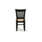 EAST WEST FURNITURE - ANVA3-BLK-C - 3-Pc Kitchen Dining Set- 2 Wood Chair and Kitchen Dining Table - Linen Fabric Seat and Slatted Chair Back (Black Finish)