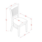 EAST WEST FURNITURE - ANVA3-BLK-C - 3-Pc Kitchen Dining Set- 2 Wood Chair and Kitchen Dining Table - Linen Fabric Seat and Slatted Chair Back (Black Finish)