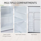 HOMCOM 3.2 Cu.Ft Mini Fridge with Freezer, Single Door Compact Refrigerator with Adjustable Thermostat, Shelf and Reversible Door for Bedroom, Dorm, Home Office, Energy Efficient, Silver