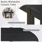 Rustic Console Table, Hidden Drawer, Side Power Outlet, Entryway Table, Black