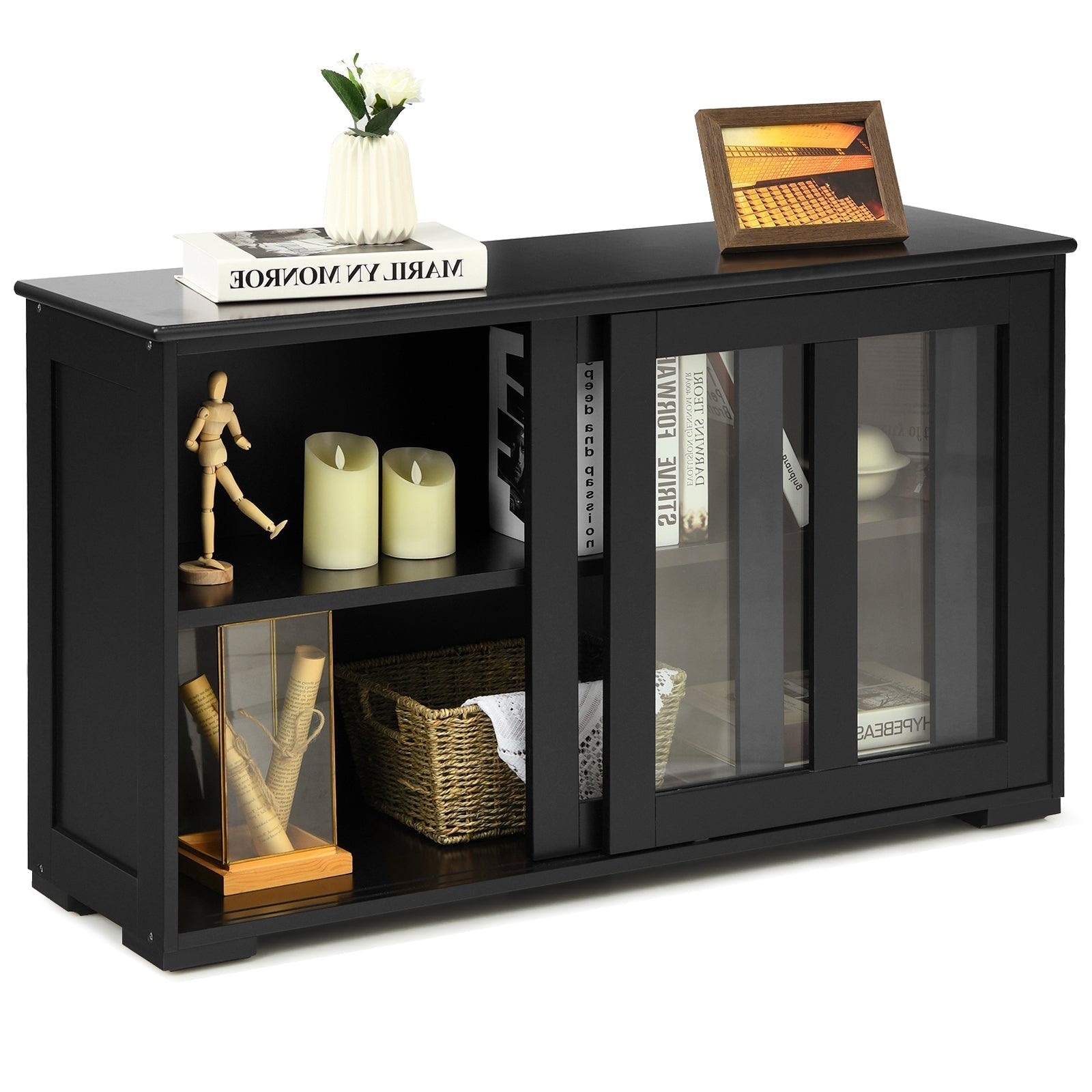 Sideboard Buffet Cupboard Storage Cabinet with Sliding Door