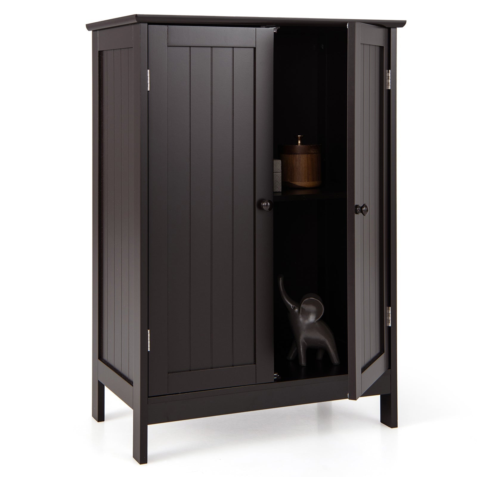 Bathroom Floor Storage Double Door Cupboard Cabinet