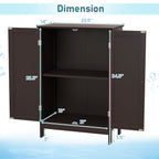 Bathroom Floor Storage Double Door Cupboard Cabinet