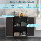 Bathroom Floor Storage Double Door Cupboard Cabinet