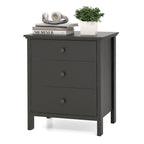 3-Drawer Wooden Nightstand Modern Bedside Table