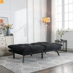 Sofa Bed Foldout Fabric Black Twin Adjustable Arms 800 lb