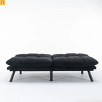 Sofa Bed Foldout Fabric Black Twin Adjustable Arms 800 lb