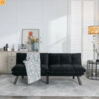 Sofa Bed Foldout Fabric Black Twin Adjustable Arms 800 lb