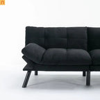 Sofa Bed Foldout Fabric Black Twin Adjustable Arms 800 lb