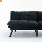 Sofa Bed Foldout Fabric Black Twin Adjustable Arms 800 lb