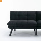 Sofa Bed Foldout Fabric Black Twin Adjustable Arms 800 lb