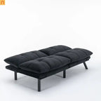 Sofa Bed Foldout Fabric Black Twin Adjustable Arms 800 lb