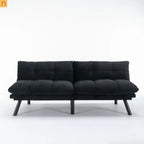 Sofa Bed Foldout Fabric Black Twin Adjustable Arms 800 lb