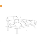 Sofa Bed Foldout Fabric Black Twin Adjustable Arms 800 lb
