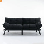Sofa Bed Foldout Fabric Black Twin Adjustable Arms 800 lb